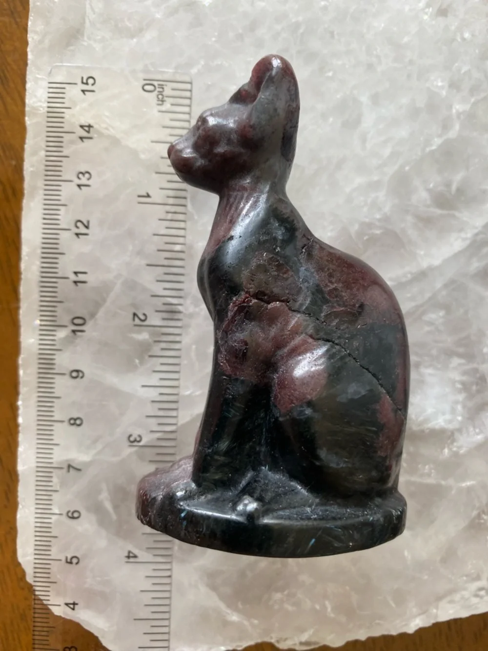 Garnet Sphinx Kitty Figurine